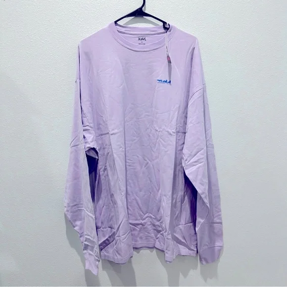 NWT X-Girl Lavender oversized long sleeve logo shirt x girls art egirl e girl - Picture 2 of 4